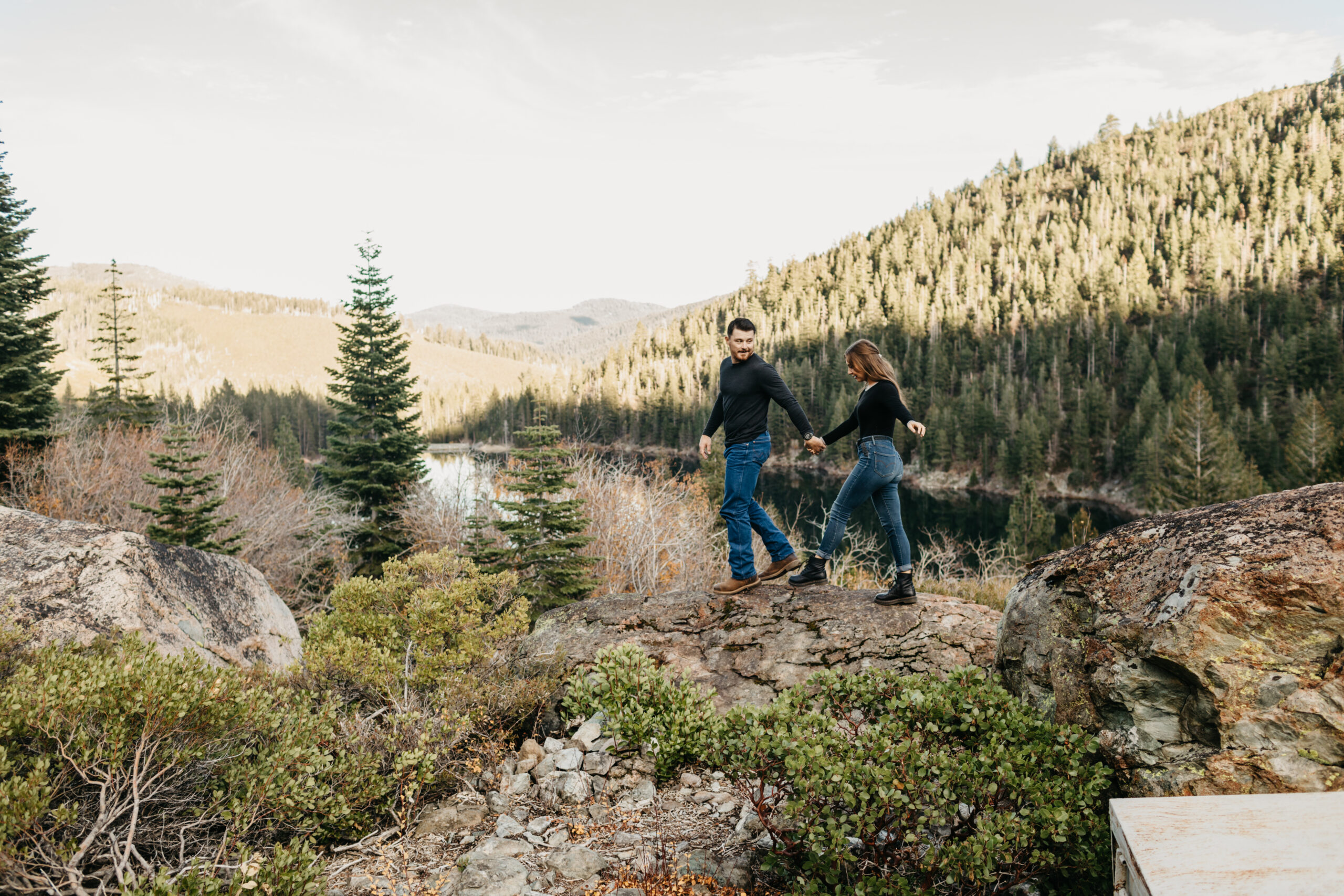 Adventurous Tahoe National Forest Couples Session
