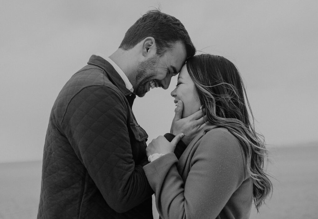 A magical and surprise winter South Lake Tahoe proposal captured by Dani Rawson Photography, a Tahoe-based photographer