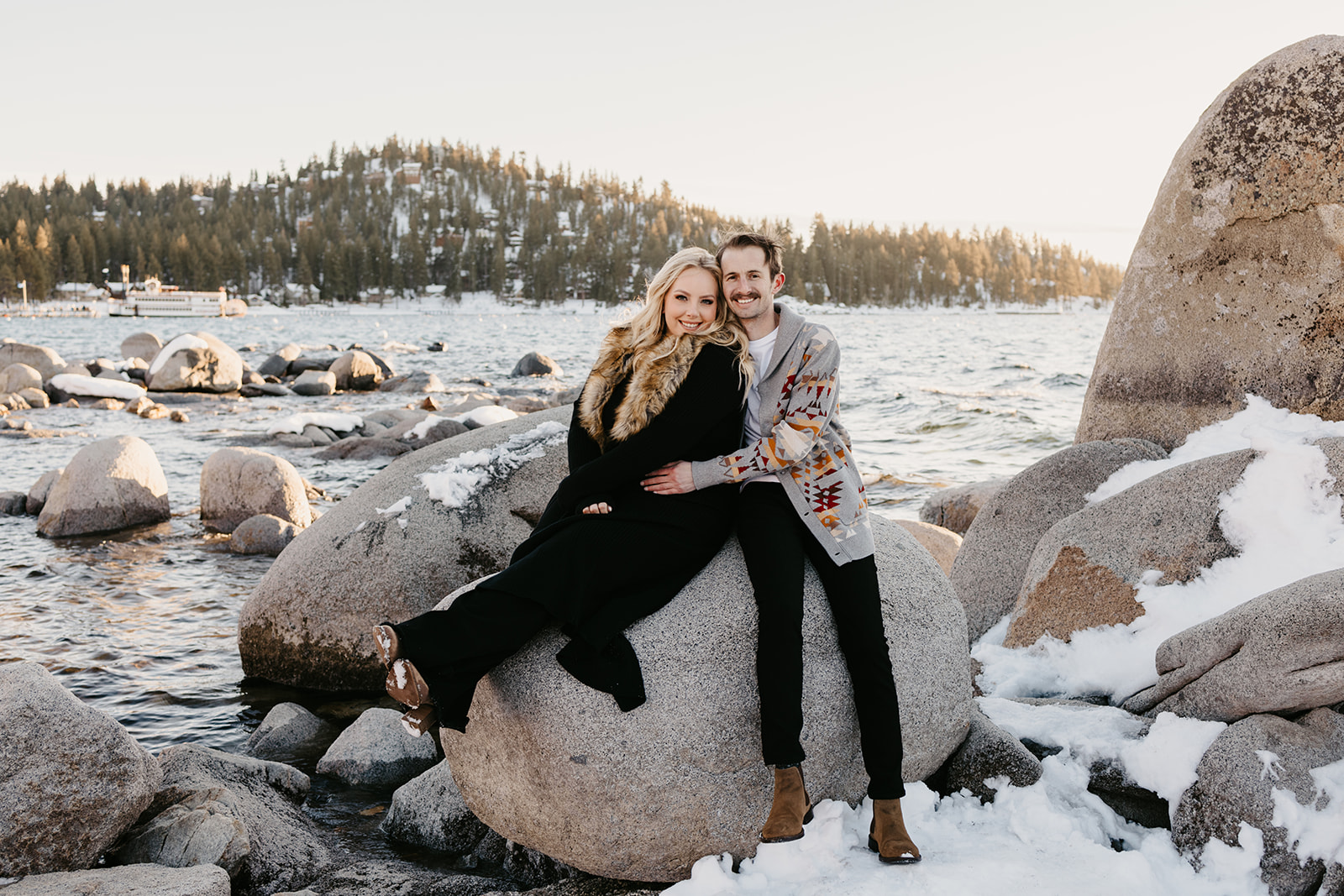 South Lake Tahoe Winter Engagement Session photographed by Dani Rawson Photo, a Lake Tahoe-based wedding photographer.