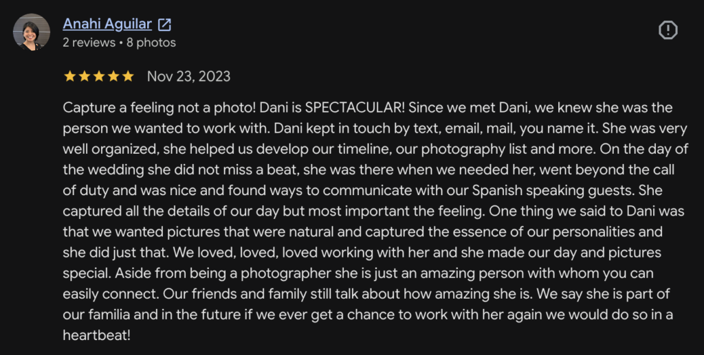 review of Dani Rawson Photo from a wedding at Pearson Ranch