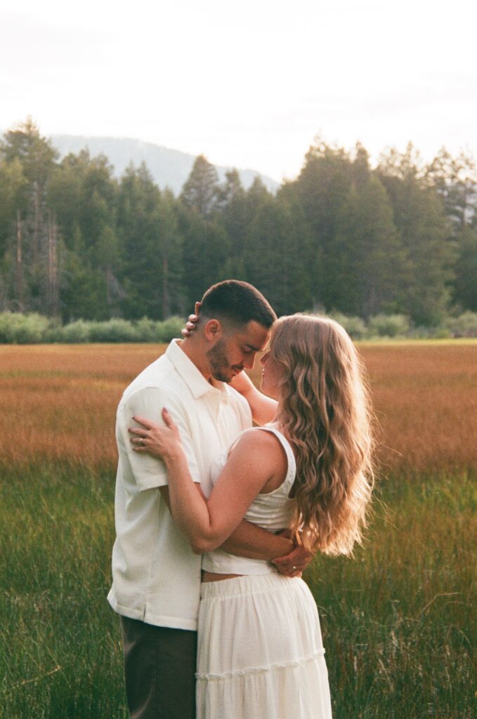 Film photography by Dani Rawson Photo during an engagement session near baldwin beach south lake tahoe