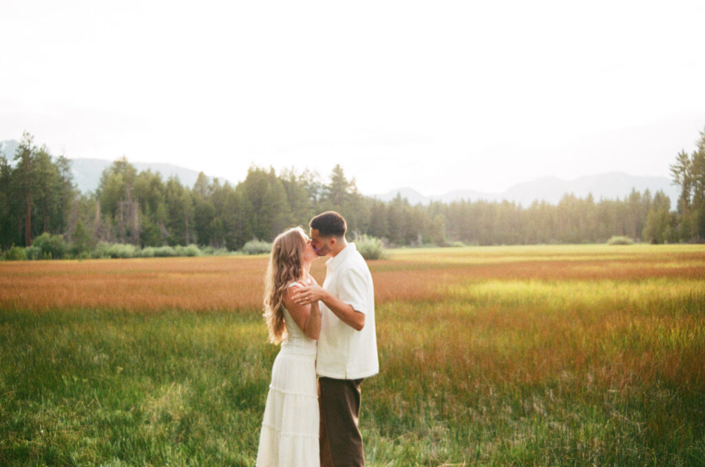 Film photography by Dani Rawson Photo during an engagement session near baldwin beach south lake tahoe