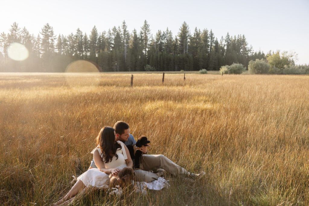 Engagement session with Dogs in south lake tahoe california 
